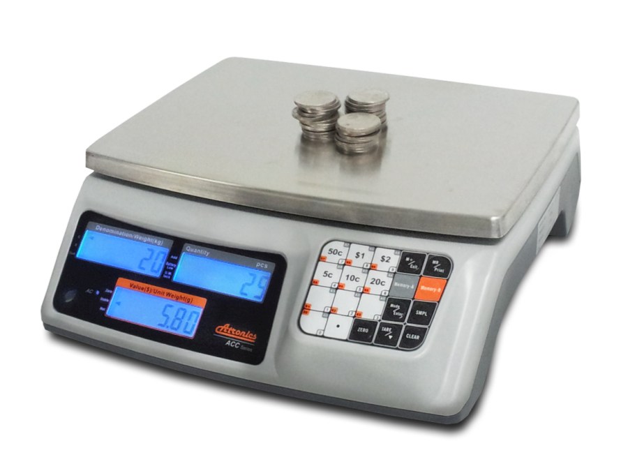 CAS ACC 30kg x 0.5g Coin Counting Scale